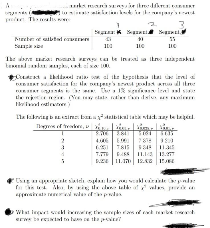 w market research surveys for three different | Chegg.com