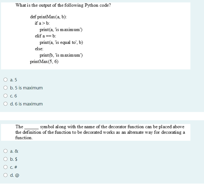 Solved What Is The Output Of The Following Python Code? Def | Chegg.com