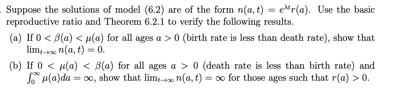 = Suppose the solutions of model (6.2) are of the | Chegg.com