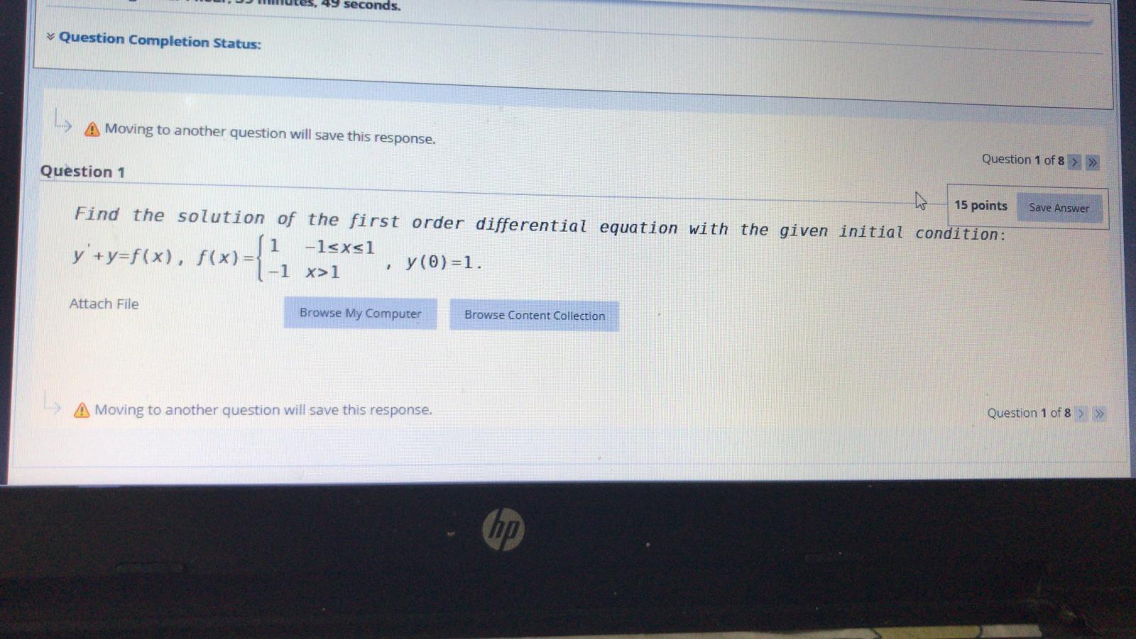 Solved 49 seconds. Question Completion Status: A Moving to | Chegg.com