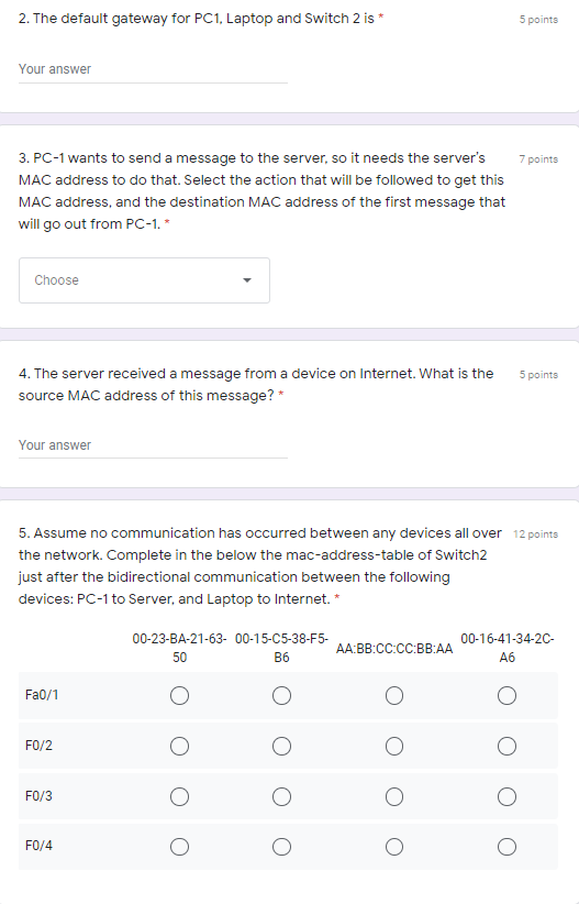 Solved Consider The Network Shown In The Following Topology | Chegg.com