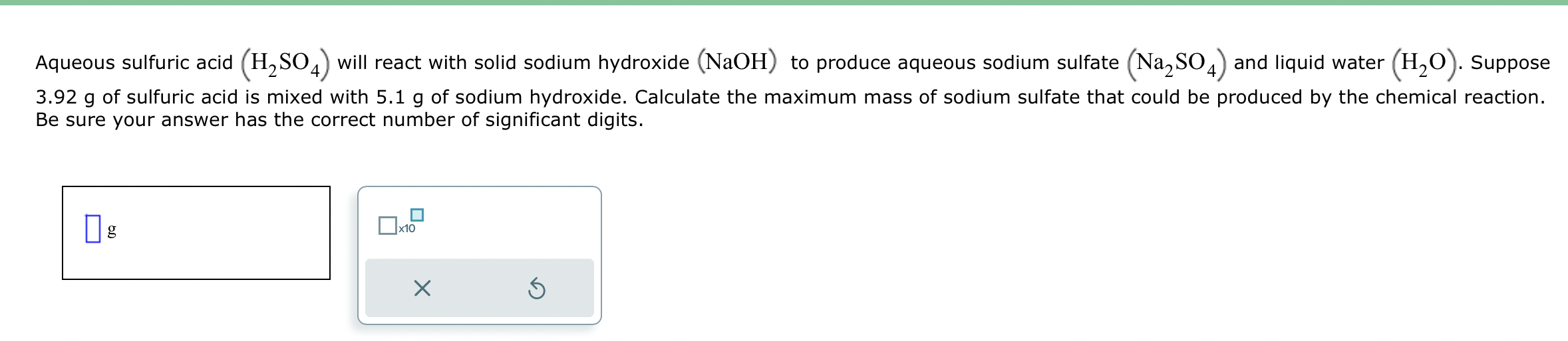 Solved Aqueous Sulfuric Acid H2SO4 Will React With Solid Chegg Com   ScreenShot2023 12 10at12.30.36PM 