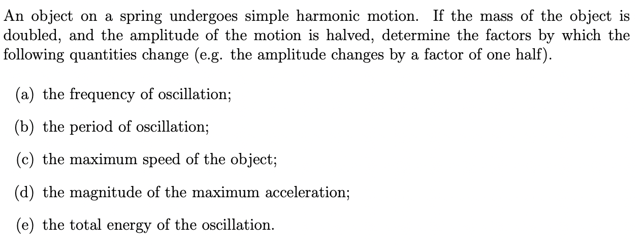 Solved An object on a spring undergoes simple harmonic | Chegg.com