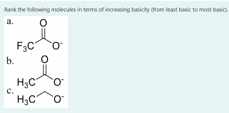 Solved Rank the following molecules in terms of increasing | Chegg.com