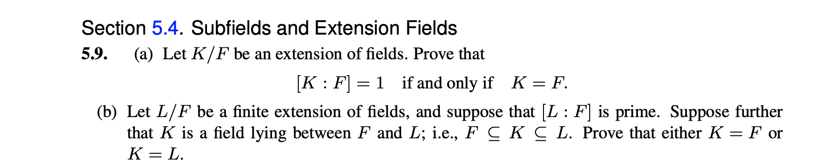 Solved Section 5.4. Subfields and Extension Fields 5.9. (a) | Chegg.com