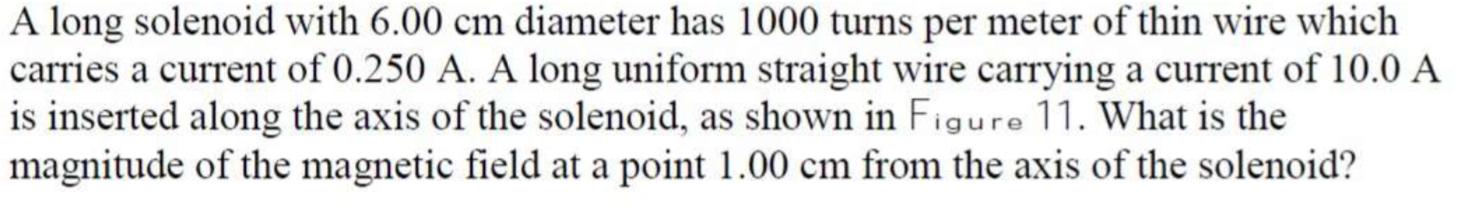 Solved A long solenoid with 6.00 cm diameter has 1000 turns | Chegg.com
