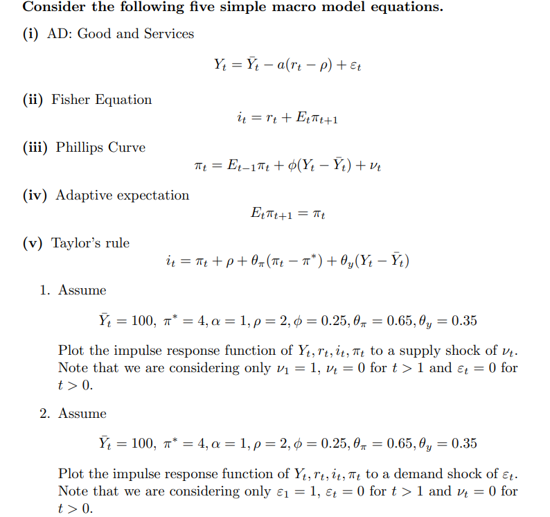 Consider the following five simple macro model | Chegg.com