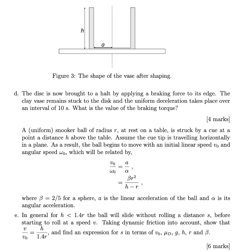 Solved 2 A Homogenous Lump Of Clay Of Mass M Is Stuck On Chegg Com