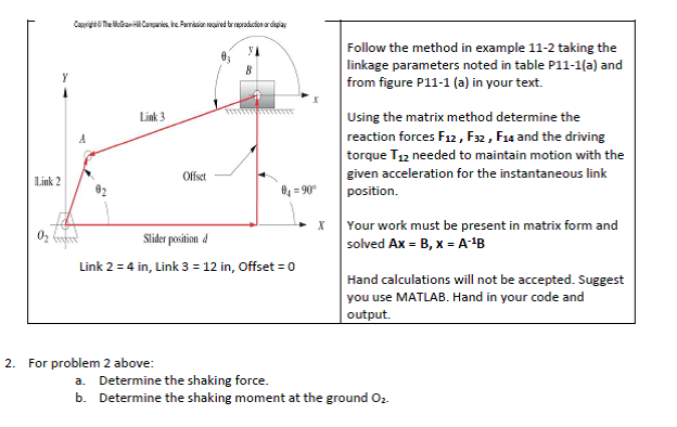 Solved Follow the method in example 11-2 taking the linkage | Chegg.com