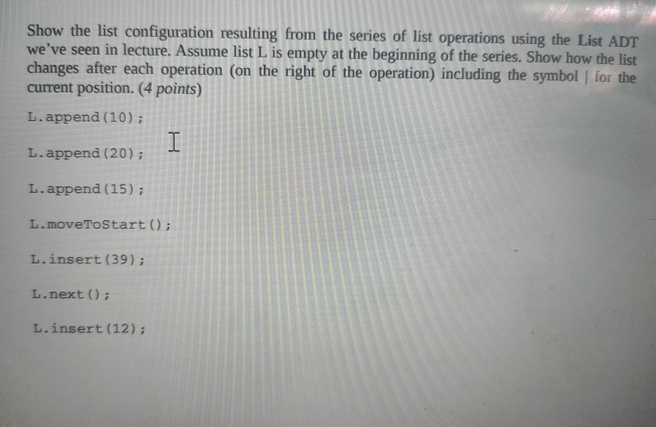 Solved Show the list configuration resulting from the series | Chegg.com
