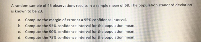 Solved A random sample of 45 observations results in a | Chegg.com