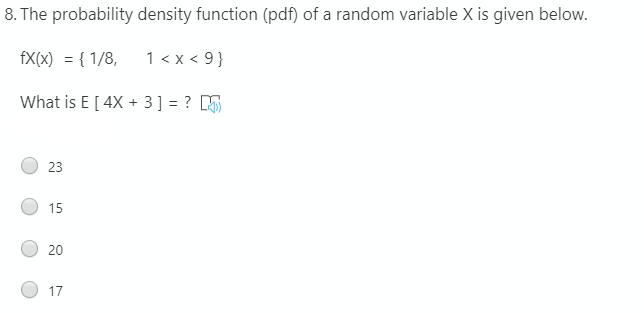 Solved 8. The probability density function (pdf) of a random | Chegg.com