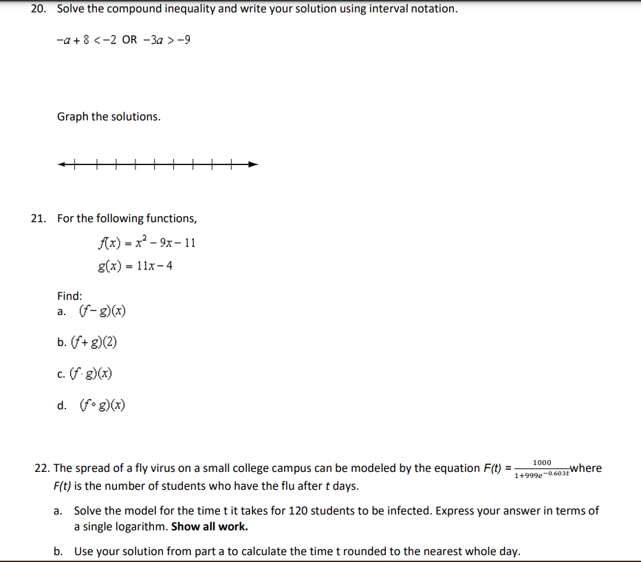 Solved −a+8 −9 Graph the solutions. 21. For the | Chegg.com