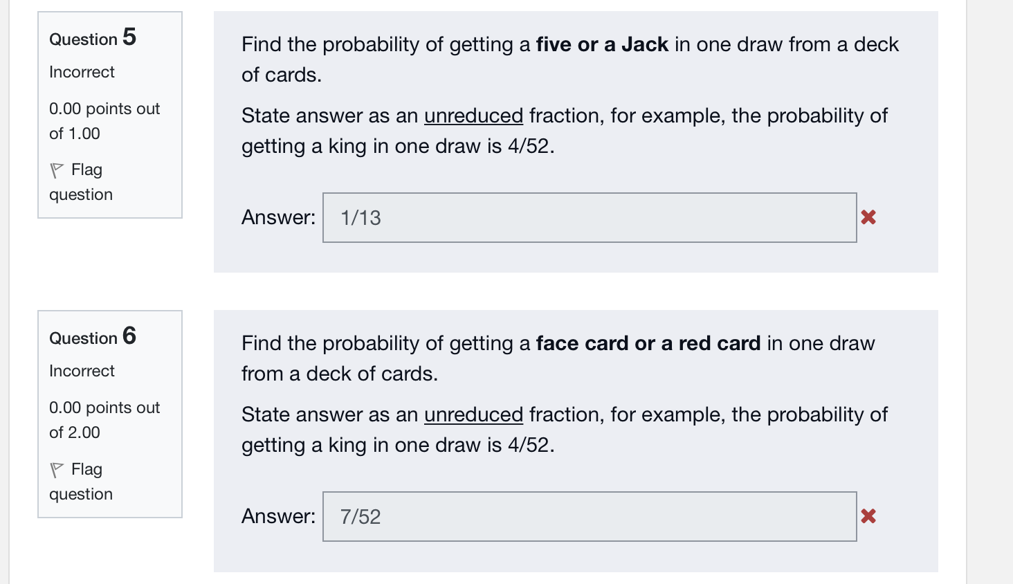 Solved Question 5 Find The Probability Of Getting A Five Or | Chegg.com