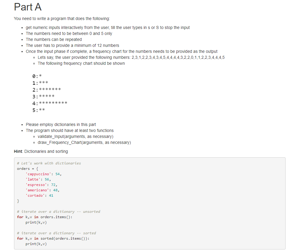 Solved Part A You need to write a program that does the | Chegg.com