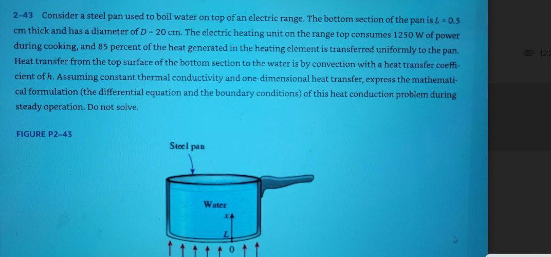 Solved 243 Consider a steel pan used to boil water on top