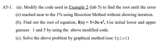 Solved A5-1. (a). Modify the code used in Example 2 (lab 5) | Chegg.com