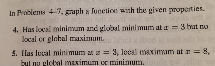Solved In Problems 4-7, graph a function with the given | Chegg.com
