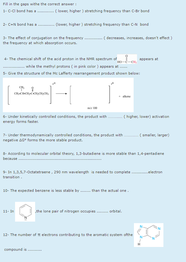 Fill In The Gaps Withe The Correct Answer 1 C C Chegg Com