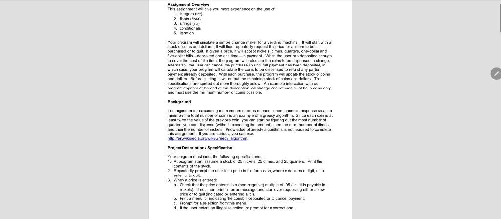 Assignment Overview This assignment wil give you more | Chegg.com