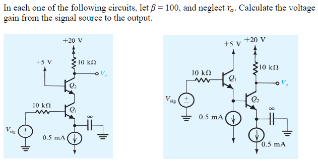 Solved In Each One Of The Following Circuits, Let B = 100, | Chegg.com