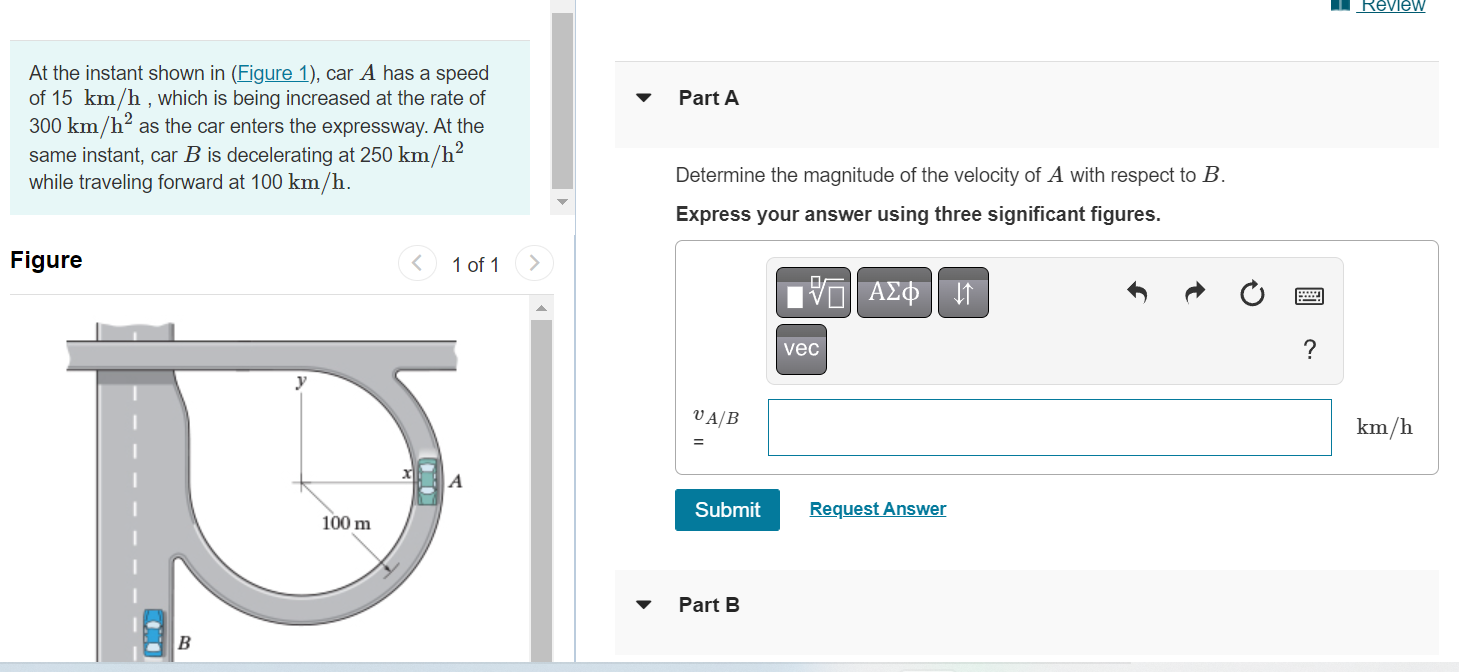 Solved At the instant shown in (Figure 1), car A has a speed | Chegg.com