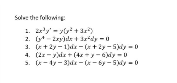 Solved Solve The Following Using Bernoulli S Equation Or Chegg Com