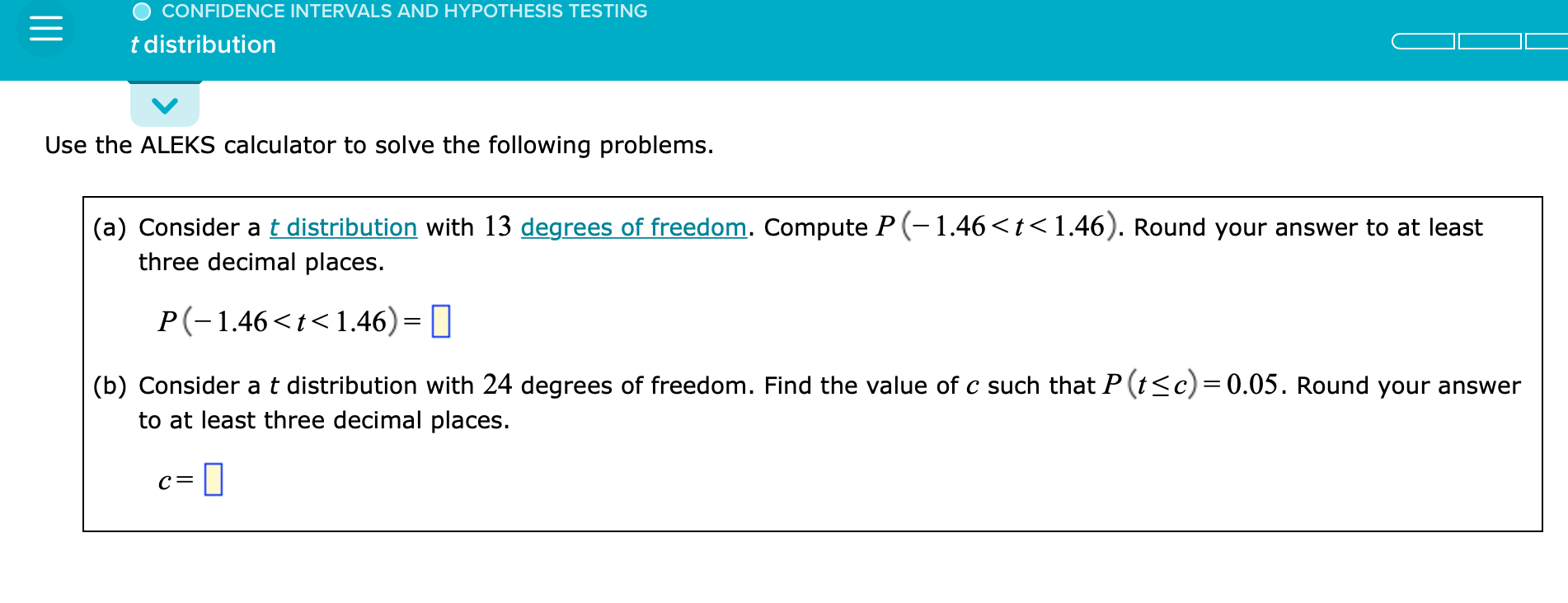 Solved Use the ALEKS calculator to solve the following | Chegg.com