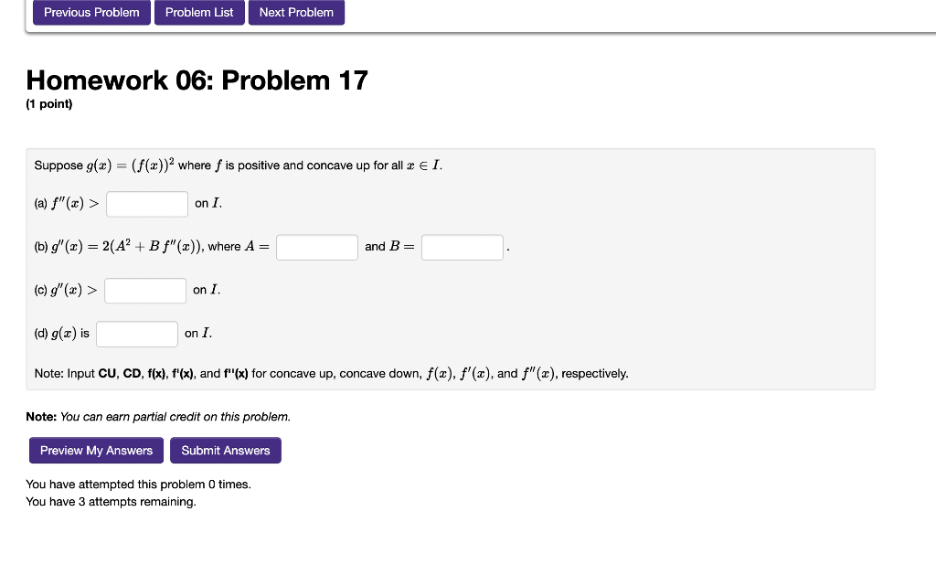 Solved Homework 06: Problem 17 (1 Point) Suppose | Chegg.com