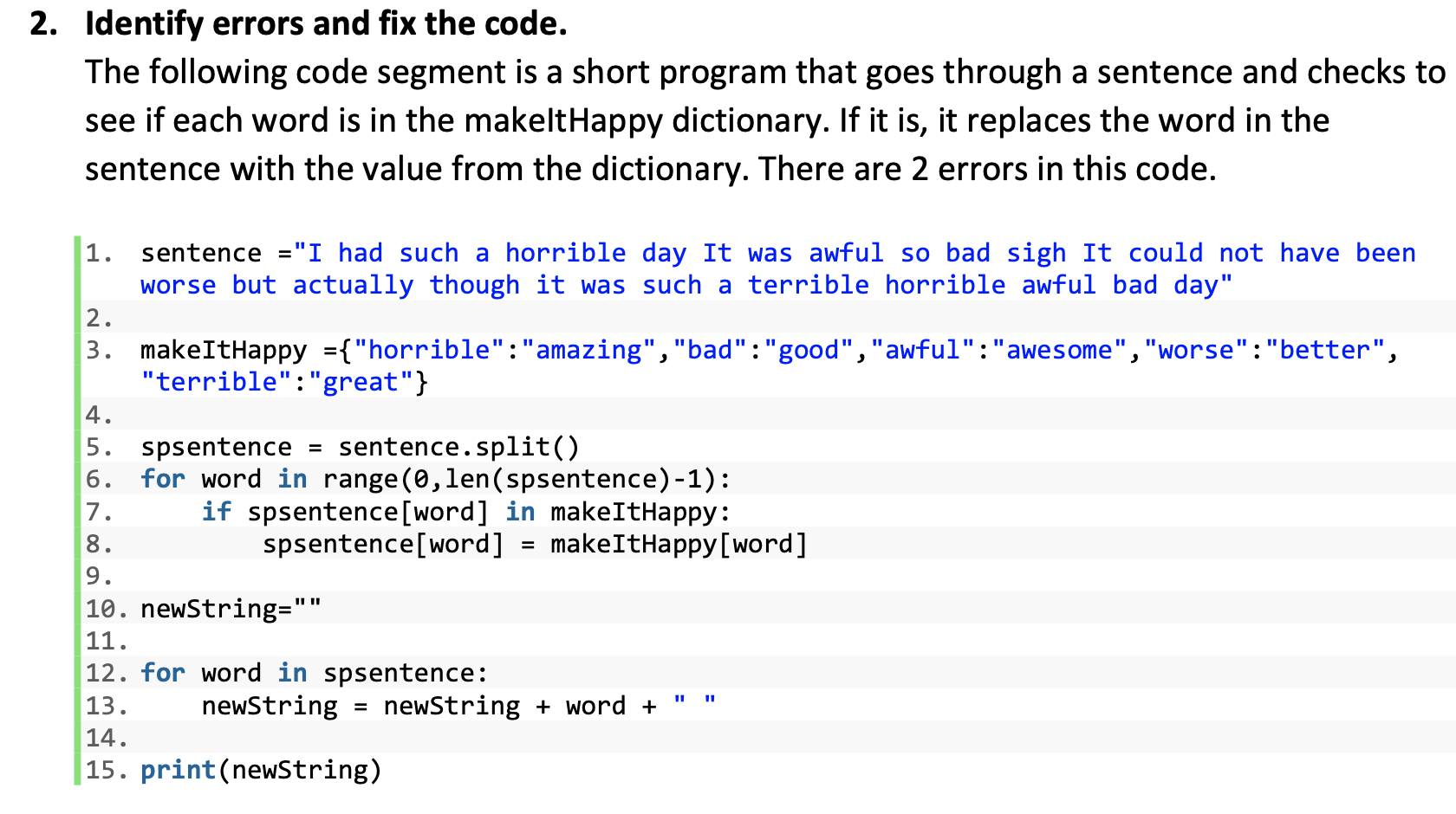 solved-2-identify-errors-and-fix-the-code-the-following-chegg