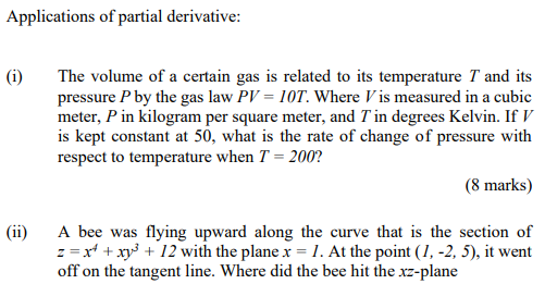 Solved Applications of partial derivative: (i) The volume of | Chegg.com