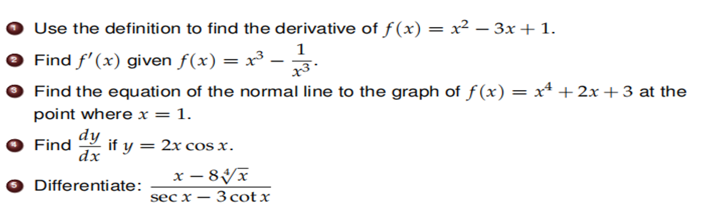 Solved 73 Use the definition to find the derivative of f(x) | Chegg.com