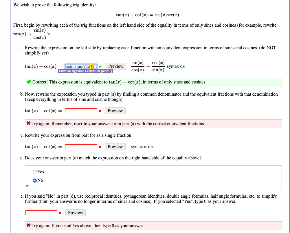 We Wish To Prove The Following Trig Identity Tan X Chegg Com