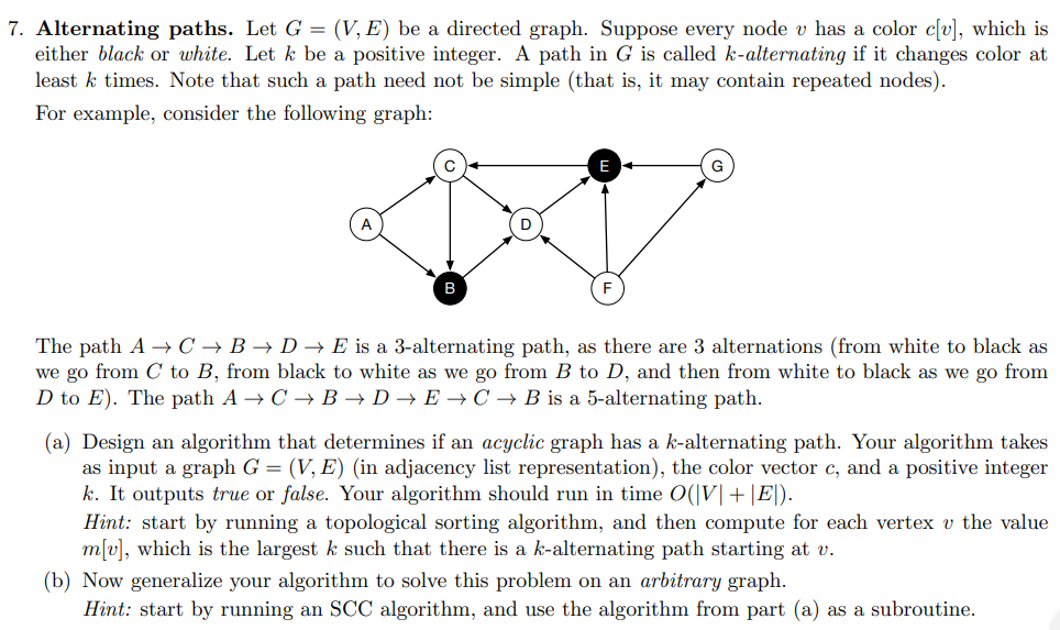 7 Alternating Paths Let G V E Be A Directed Chegg Com