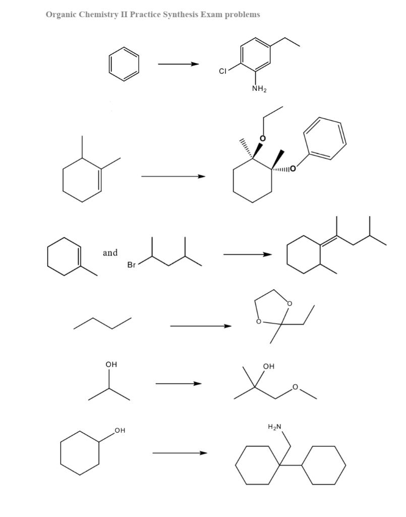 organic chemistry synthesis practice problems with answers