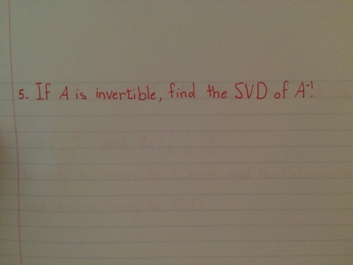 Solved If A Is Invertible Find The Svd Of A Chegg Com