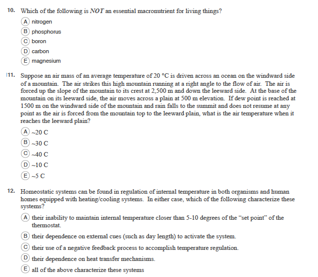 Solved 10. Which of the following is NOT an essential | Chegg.com