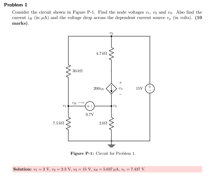 Solved Problem 1 Consider The Circuit Shown In Figure P-1. | Chegg.com