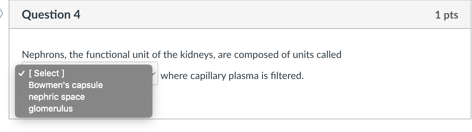 Solved Question 4 Nephrons, the functional unit of the | Chegg.com