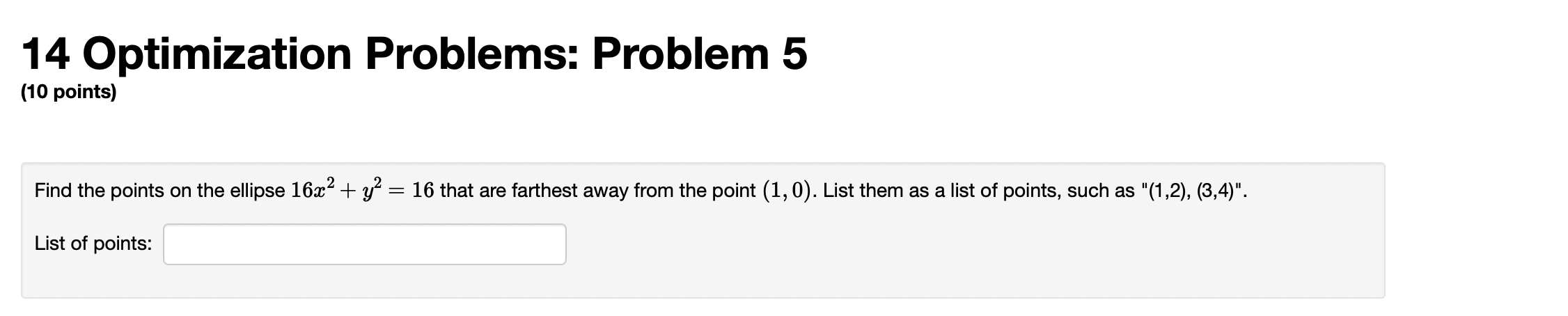 Solved 14 Optimization Problems: Problem 5 Find the points | Chegg.com