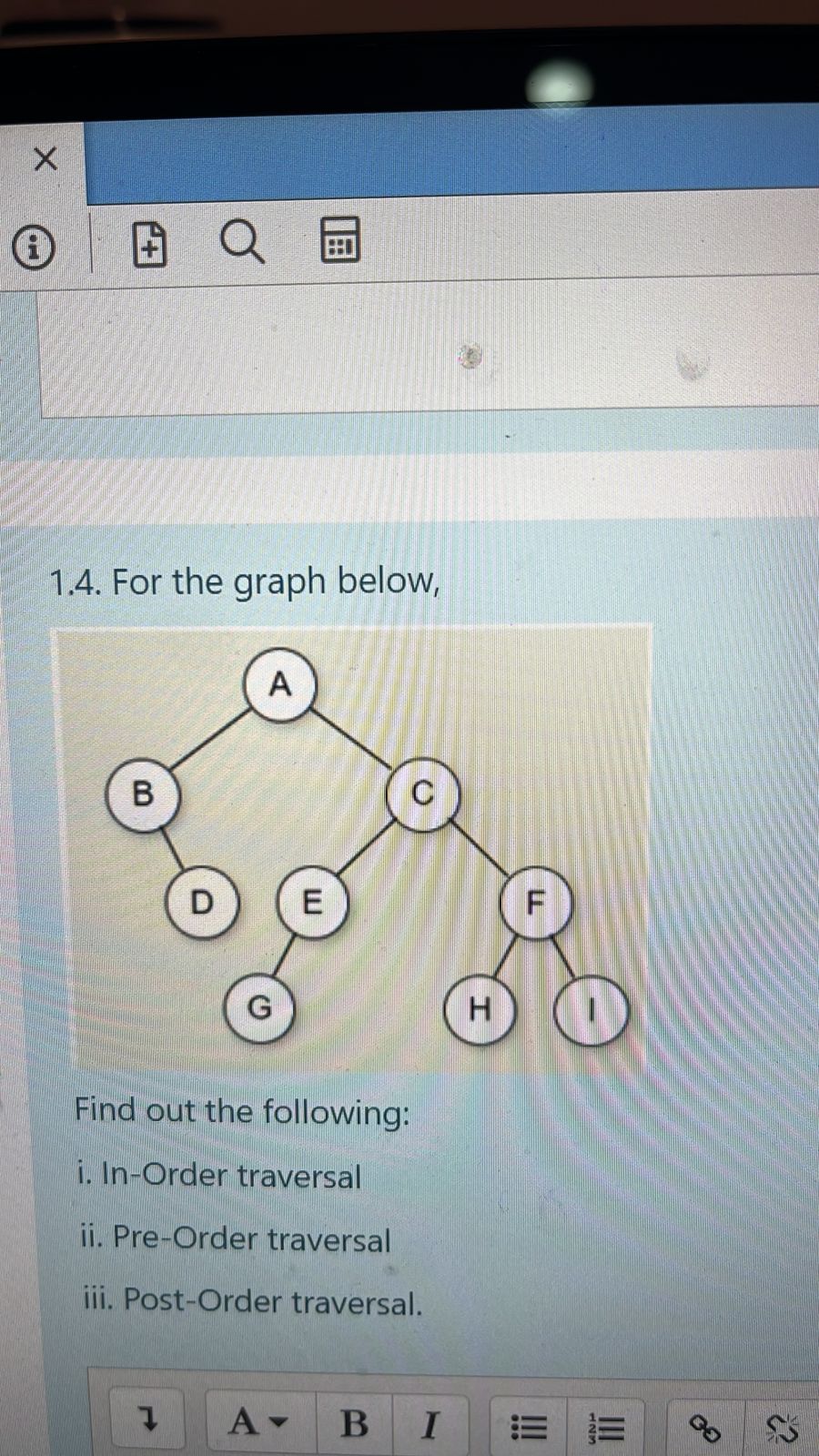 Solved 1.4. For the graph below, Find out the following: i. | Chegg.com
