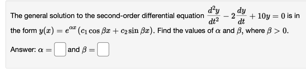 Solved The general solution to the second-order differential | Chegg.com