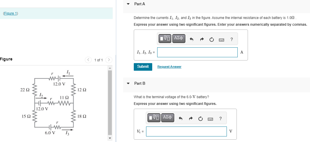 Solved Determine The Currents I1,I2, And I3 In The Figure. | Chegg.com