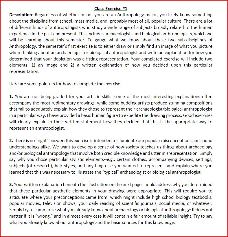 Solved Class Exercise #1 Description: Regardless of whether | Chegg.com