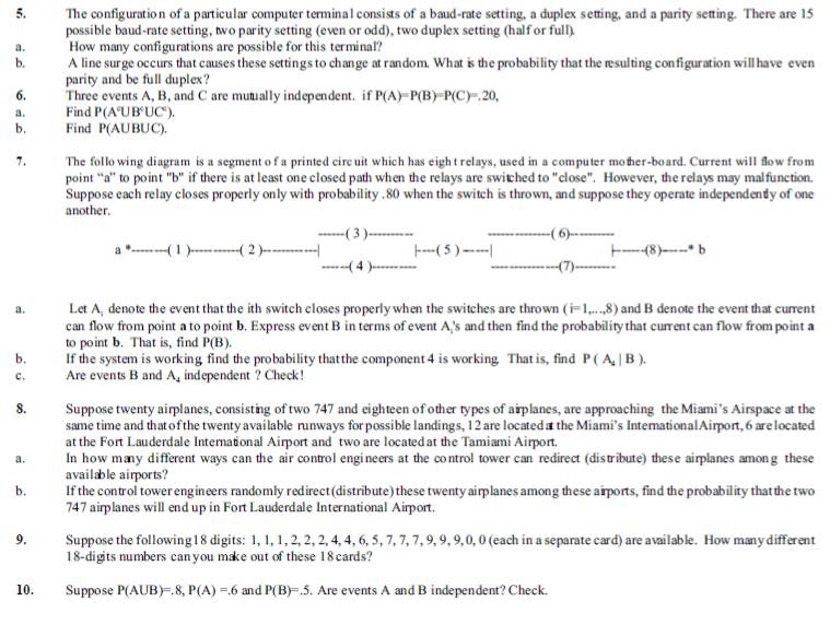 Solved The configuration of a particular computer terminal | Chegg.com