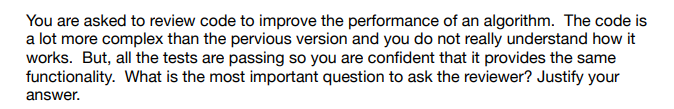 Solved You are asked to review code to improve the | Chegg.com