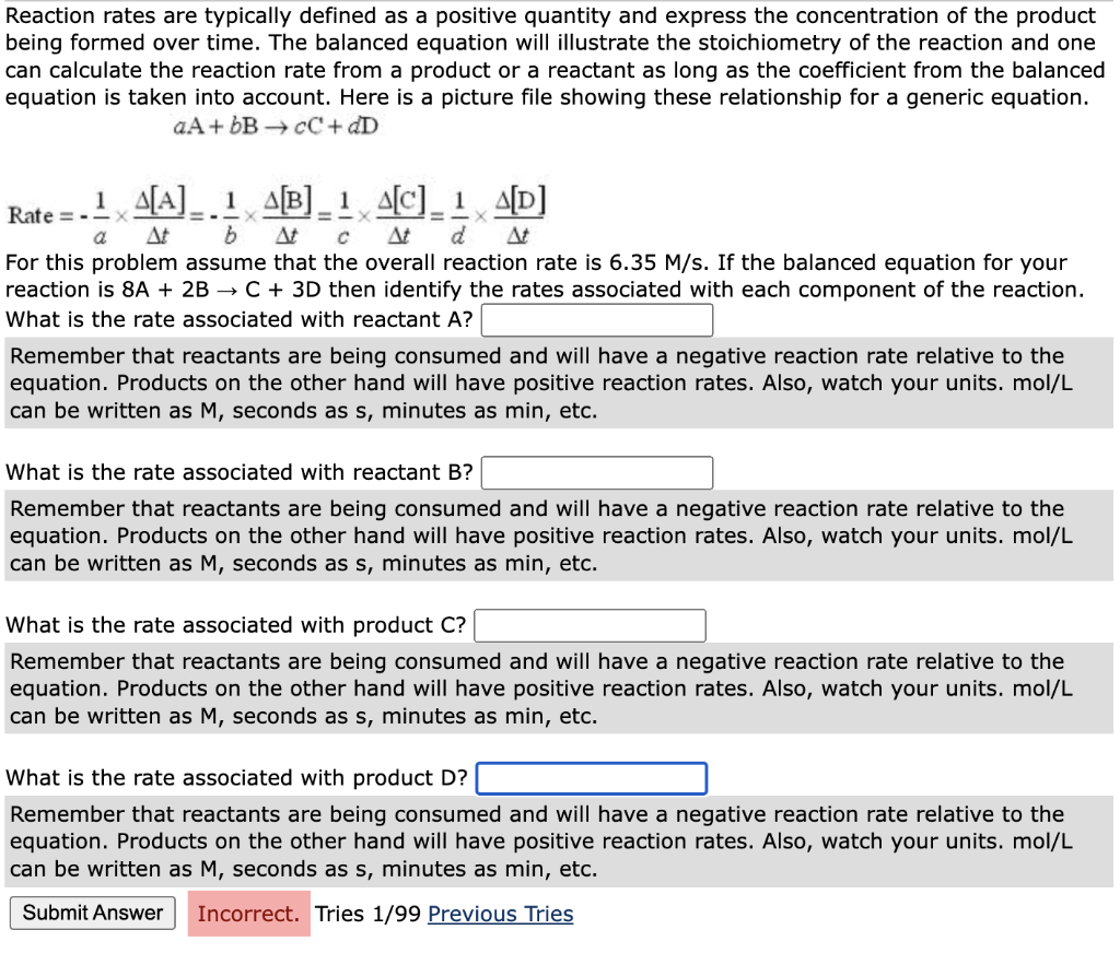 Solved Reaction rates are typically defined as a positive | Chegg.com