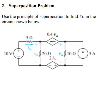 Solved Use the principle of superposition to find V o in the | Chegg.com