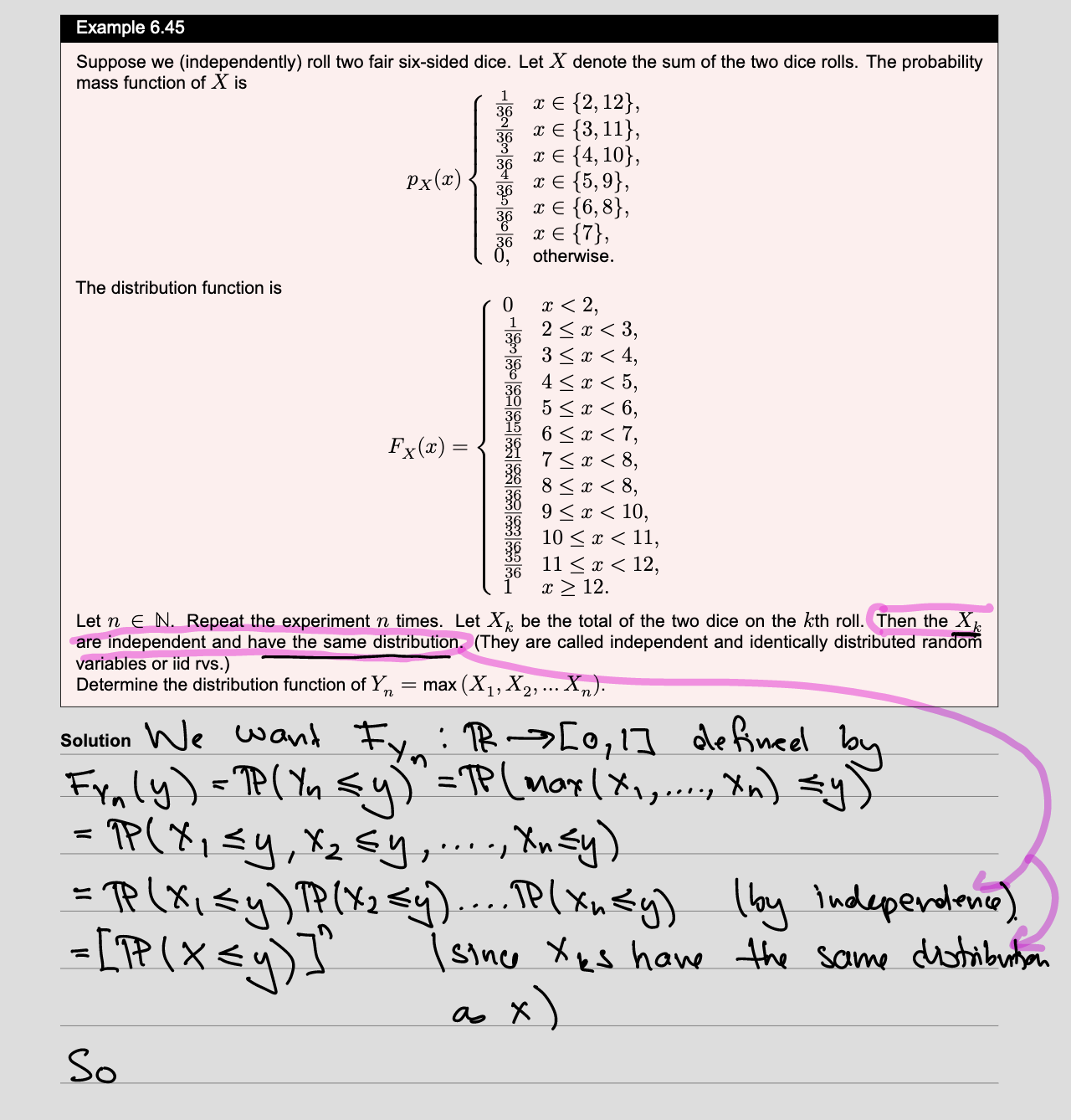 Solved Suppose We (independently) Roll Two Fair Six-sided | Chegg.com