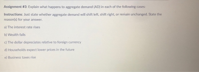 Solved Assignment #3: Explain what happens to aggregate | Chegg.com
